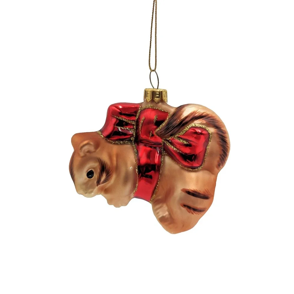 Charming‎ Tails Holiday Ribbon Fitz and Floyd Glass Ornament